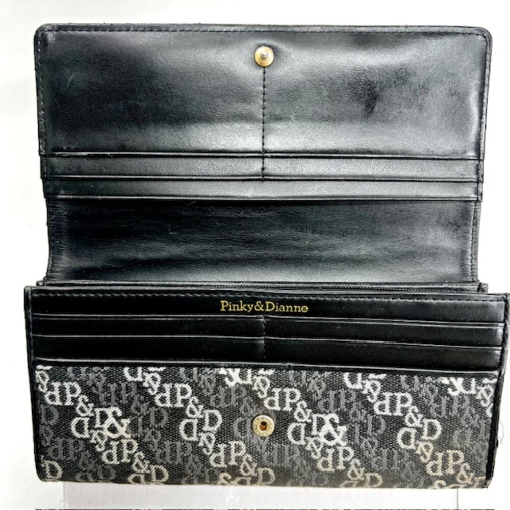 VGT Pinky & Dianne Denim Snap Accordion Wallet With Gray Black Logo Bifold(12) - Picture 6 of 14